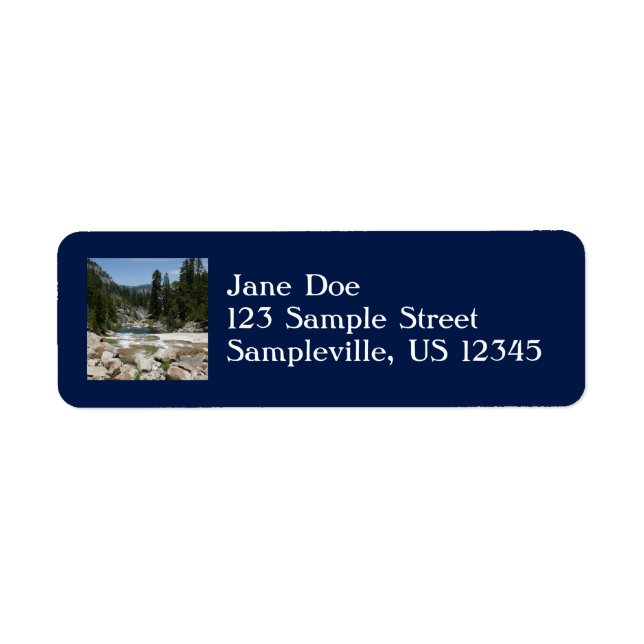 Illilouette Bäck i nationalparken Yosemite Returadress Etikett (Framsidan)