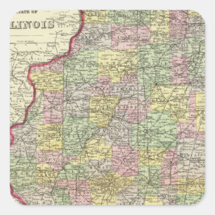 Illinois 10 fyrkantigt klistermärke