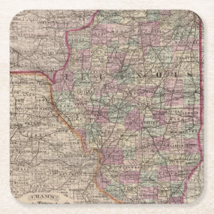 Illinois 10 underlägg papper kvadrat