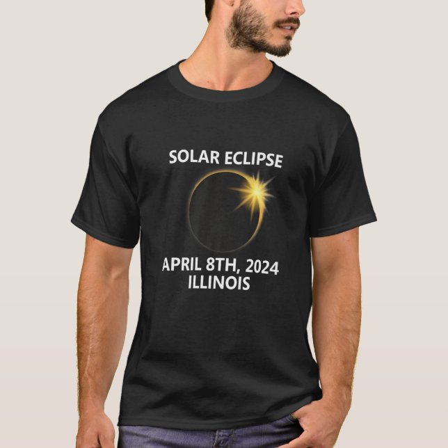 Illinois 2024 Solar Eclipse Benton Carbondale Evan T Shirt (Framsida)