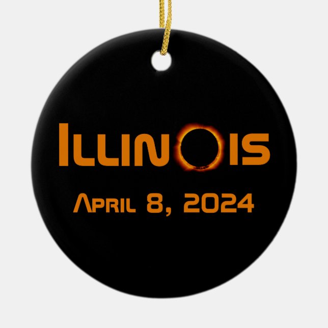 Illinois 2024 Total solcellsutrustning Julgransprydnad Keramik (Framsidan)