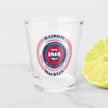 Illinois 21:a stjärnan Patriotic Shot glass