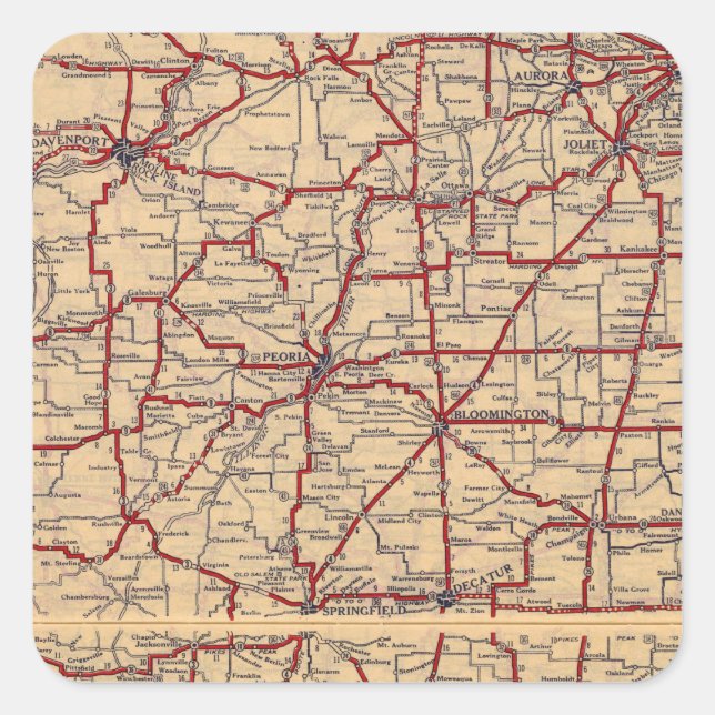 Illinois 8 fyrkantigt klistermärke (Framsida)