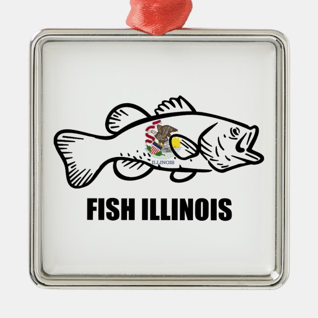 Illinois Abborre Julgransprydnad Metall (Framsidan)