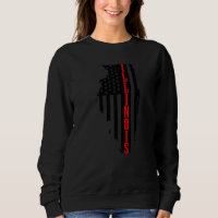 Illinois American Flagga State Karta Pride Patriot