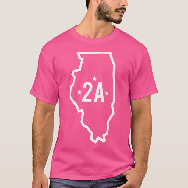 Illinois andra ändringsstat 2A Gun Owner Höger T Shirt (Framsida)