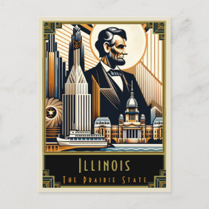 Illinois Art Deco Vykort