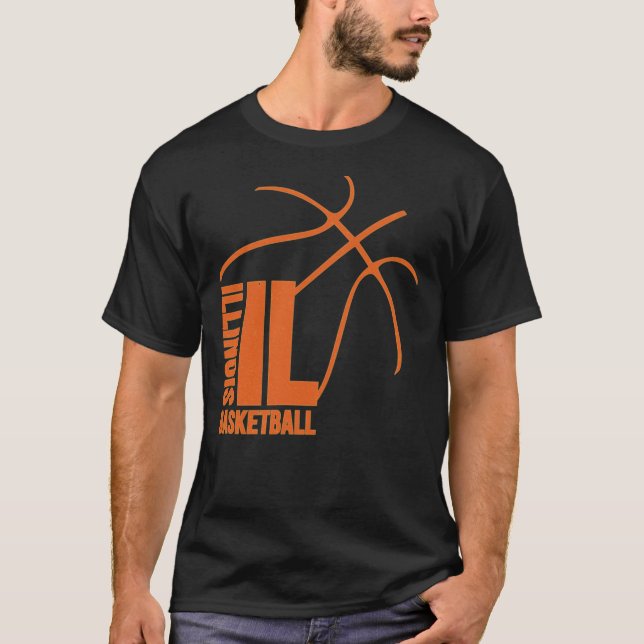 Illinois Basketball 01   T Shirt (Framsida)