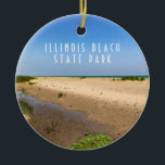 Illinois Beach State Park Julgransprydnad Keramik<br><div class="desc">stranden i Illinois Beach State Park</div>