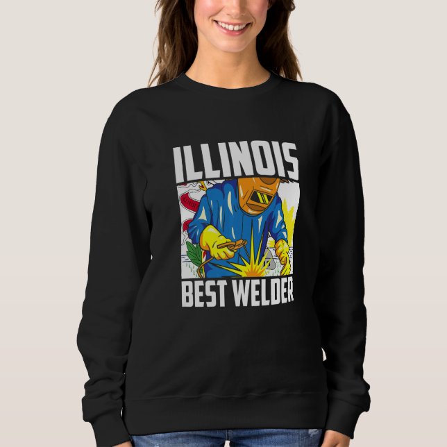 Illinois Best Welder Ironworker Ironsmith Welding  T Shirt (Framsida)