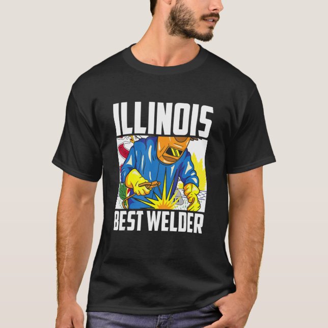 Illinois Best Welder Ironworking Ironsmith Welding T Shirt (Framsida)