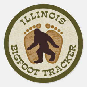 Illinois Bigfoot Tracker Runt Klistermärke