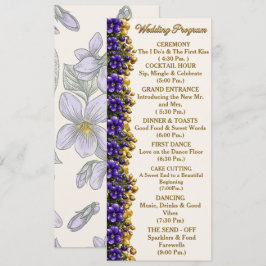 Illinois Blue Violet Bröllopsprogramkort Program