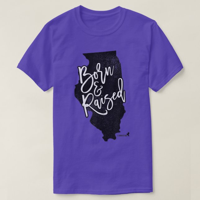 Illinois Born och Razed T Shirt (Design framsida)
