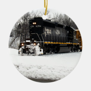 Illinois central 6204 julgransprydnad keramik