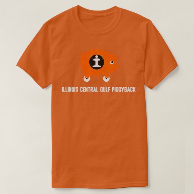Illinois Central Bukt Railroad Piggyback Service T Shirt (Design framsida)