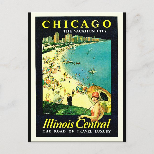 Illinois Central Chicago av Sjöar Vykort (Framsida)