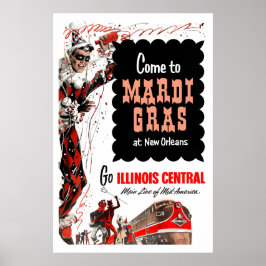 Illinois Central Railroad, Mardi Gras-affisch Poster