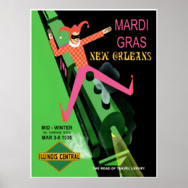 Illinois Central Railroad, Mardi Gras-affisch Poster