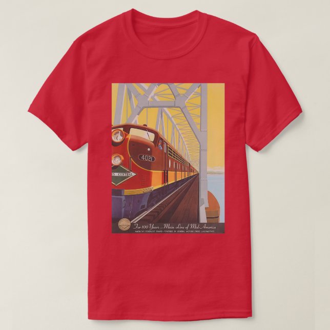 Illinois Central Railroad Poster T Shirt (Design framsida)