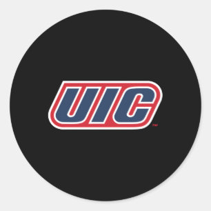 Illinois Chicago Flames Uic Icon Runt Klistermärke