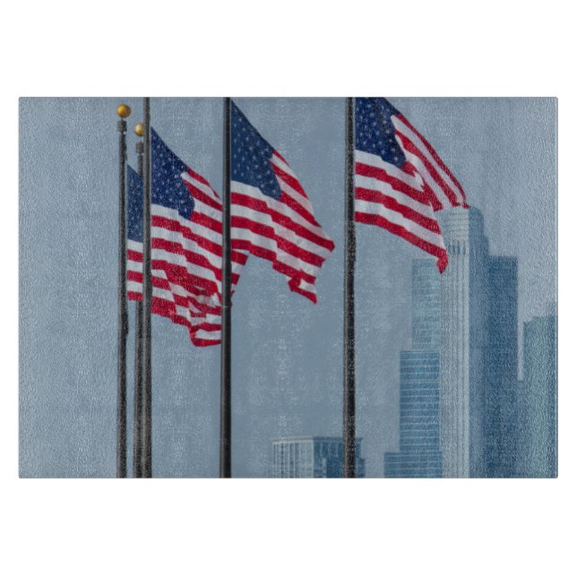 Illinois, Chicago. Navy Pier, amerikanska flaggor  (Framsidan)