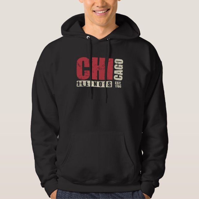 Illinois Chicago USA America State Hoodie (Framsida)