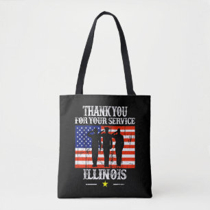 ILLINOIS Cute American State Tote Bag Tygkasse
