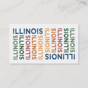 Illinois Cute Colorful Visitkort