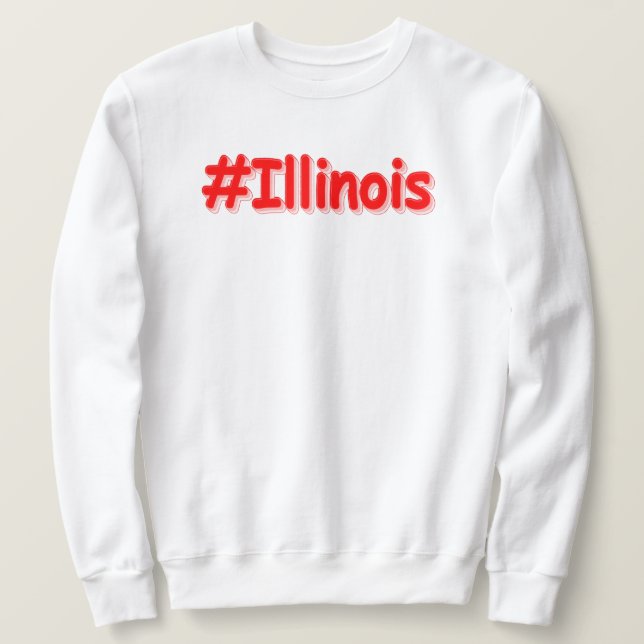 "#Illinois " Cute Design. Buy Now Lång Ärmad Tröja (Design framsida)