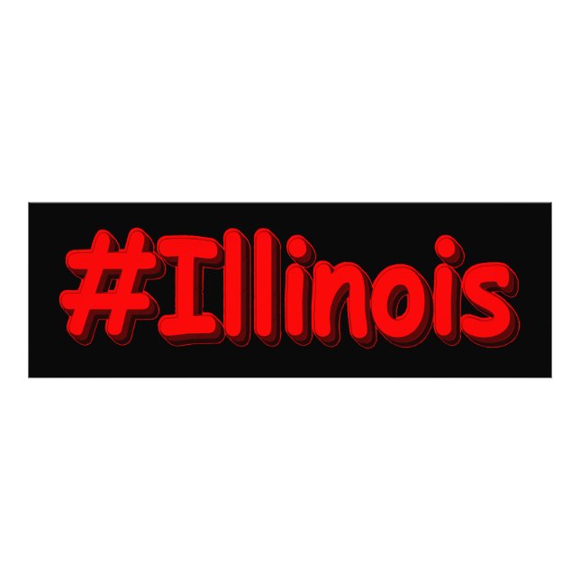 "#Illinois " Cute Design. Köp nu Fototryck (Framsidan)