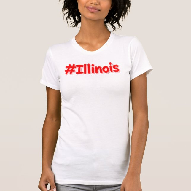 "#Illinois " Cute Design. Köp nu T Shirt (Framsida)