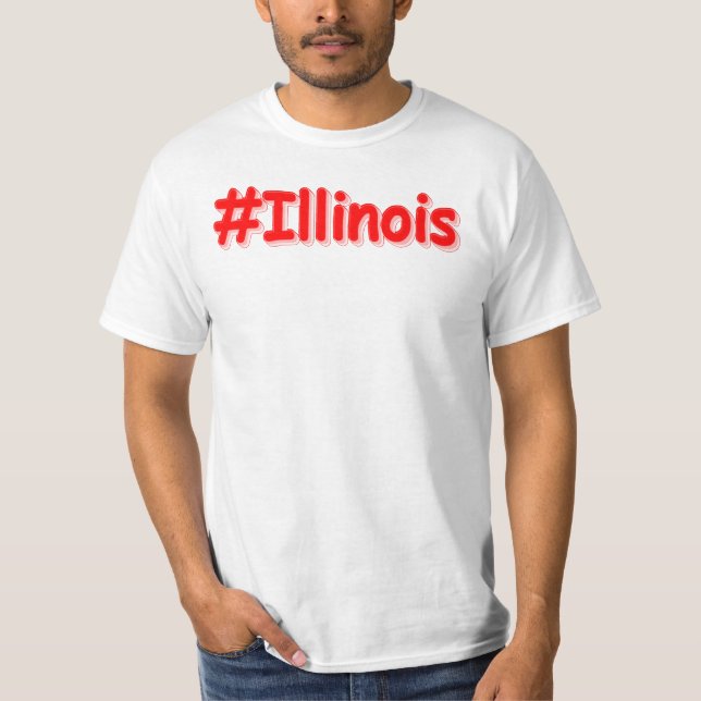 "#Illinois " Cute Design. Köp nu T Shirt (Framsida)