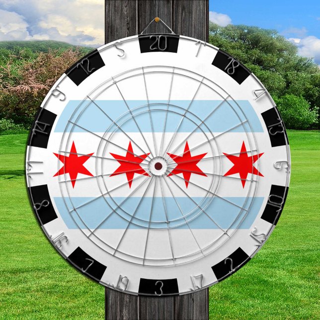 Illinois Dartboard & City Chicago Flagga /spacboar Darttavla (Skapare uppladdad)