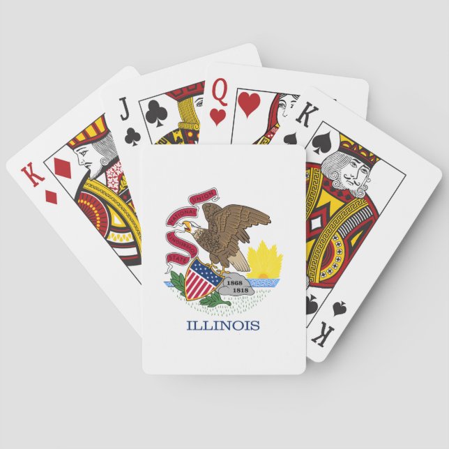 Illinois delstatsflagga casinokort (Baksidan)