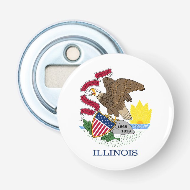 Illinois delstatsflagga flasköppnare (Framsidan)