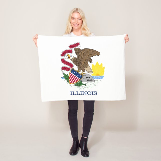Illinois delstatsflagga fleecefilt (På plats)
