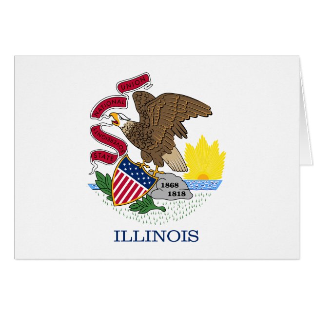 Illinois delstatsflagga hälsningskort (Framsidan Horizontal)