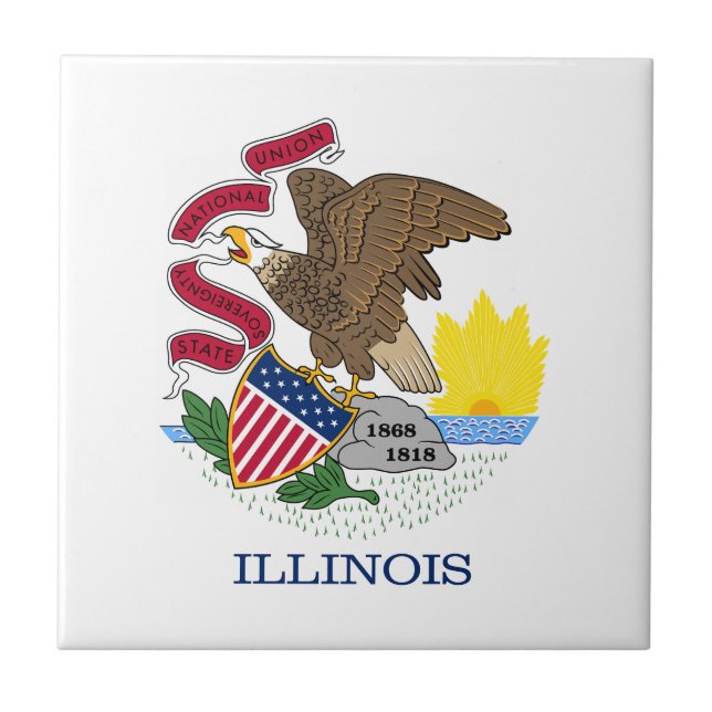 Illinois delstatsflagga kakelplatta (Framsidan)