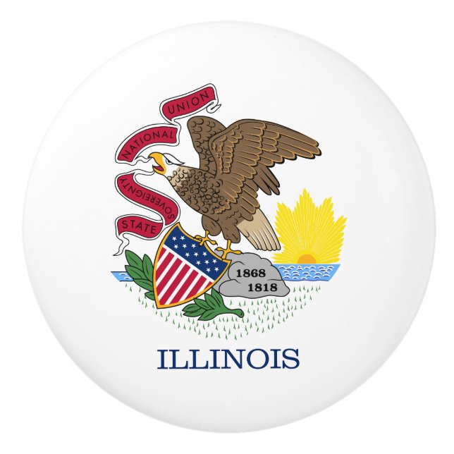 Illinois delstatsflagga knopp (Framsidan)