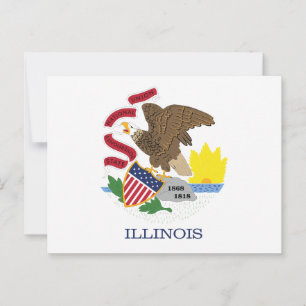 Illinois delstatsflagga Land of Lincoln Örnens sig Vykort