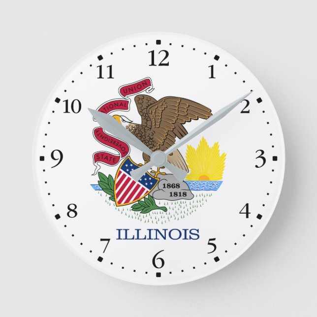 Illinois delstatsflagga rund klocka (Framsida)