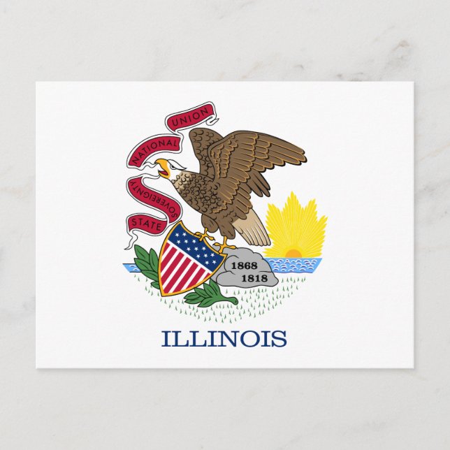 Illinois delstatsflagga vykort (Framsida)