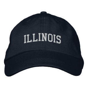 Illinois Embroized Justable Cap Navy Blue Broderad Keps