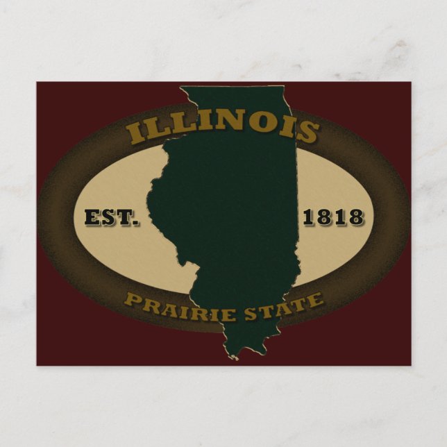 Illinois Est. 1818 Vykort (Framsida)