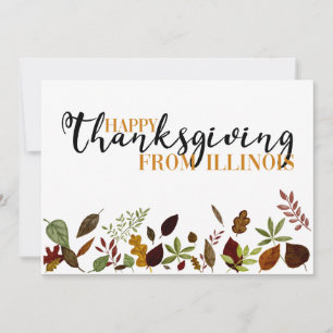 Illinois Fall Foliage Thanksgiving Card Julkort