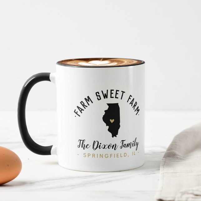 Illinois Farm Sweet Farm Family Monogram Mugg (Skapare uppladdad)