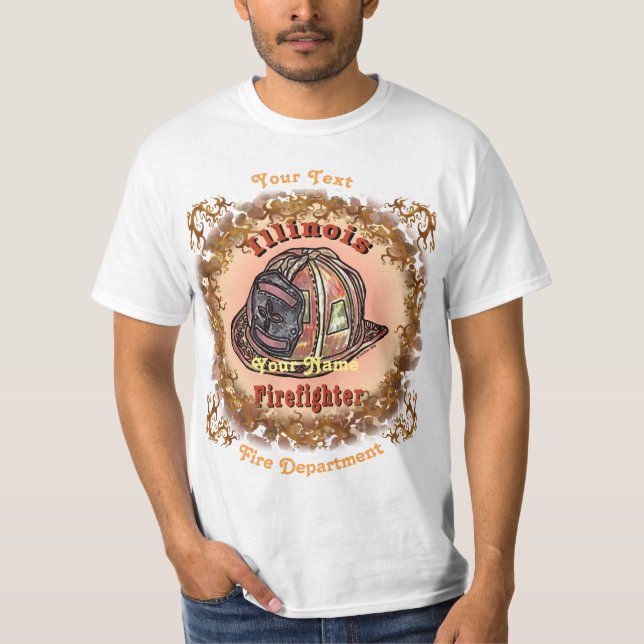 Illinois Firefighter t-shirt (Framsida)