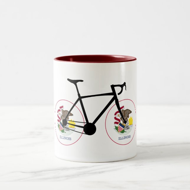 Illinois flagcykling Två-Tonad mugg (Center)