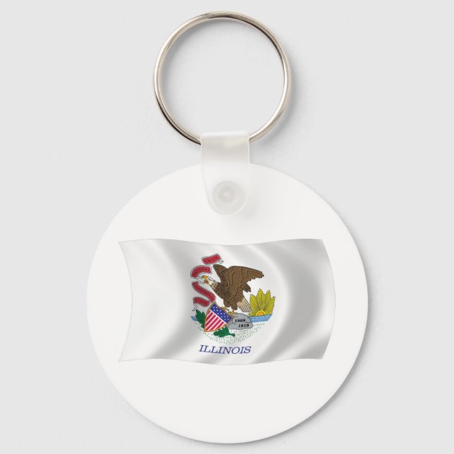 Illinois Flagg Nyckelring (Framsida)